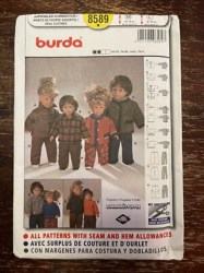 8589 BURDA MEDIUM & LARGE DOLL CLOTHES WARDROBE PATTERN